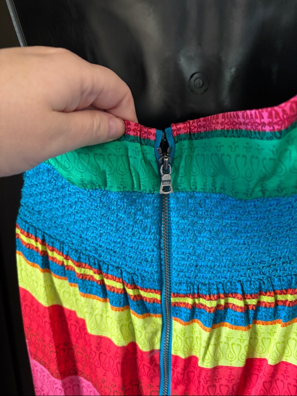 Colorblock Halter Maxi Dress in Bright Multi-Stripe - Picture 6 of 13
